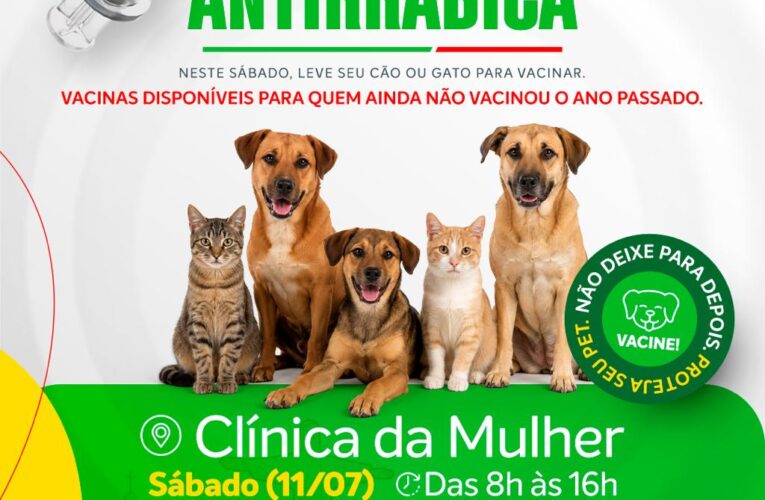 Vacinação antirrábica para animais que ainda não foram imunizados em 2025 acontece neste sábado em Morrinhos